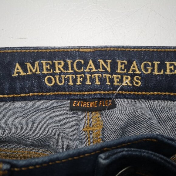 American Eagle Slim Straight Men's Size 32/32 Dark Wash Extreme Flex Blue Jeans - Picture 3 of 15